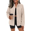 Zeagoo Fleece Jackets for Women Fall Clothe Button Winter Coat with Pockets(Khaki)