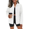 Zeagoo Fleece Jackets for Women Fall Clothe Button Winter Coat with Pockets(White)
