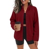 Zeagoo Fleece Jackets for Women Fall Clothe Button Winter Coat with Pockets(Wine Red)