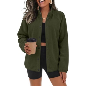 Zeagoo Fleece Jackets for Women Fall Clothe Button Winter Coat with Pockets(Army Green)