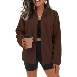 Zeagoo Fleece Jackets for Women Fall Clothe Button Winter Coat with Pockets(Brown)