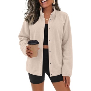 Zeagoo Fleece Jackets for Women Fall Clothe Button Winter Coat with Pockets(Khaki)