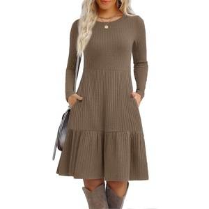 Zeagoo Summer Dresses for Women 2025 Cotton Button Down Short Sleeve Tshirt Dresses Casual Mini Beach Dress(Brown)