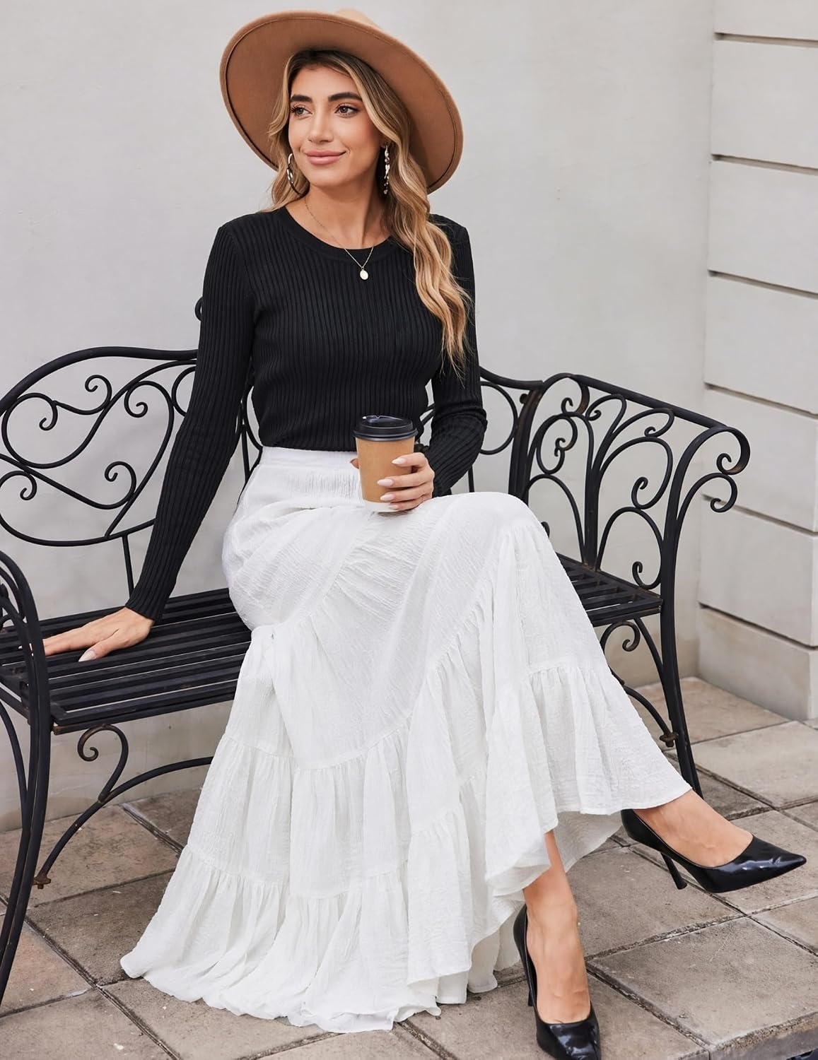 image:imageZeagoo Women Long SkirtWhite