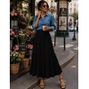 Zeagoo Women Long Skirt(Black)