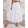 Zeagoo Women Long Skirt(White)