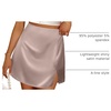 Zeagoo Womens Mini Skirts Elastic High Waisted Satin Silk A-Line Zipper Split Slit 2026 Party Skirt(Champagne 1)