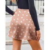 Zeagoo Womens Mini Skirts Elastic High Waisted Satin Silk A-Line Zipper Split Slit 2026 Party Skirt(Heart Floral)
