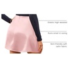 Zeagoo Womens Mini Skirts Elastic High Waisted Satin Silk A-Line Zipper Split Slit 2026 Party Skirt(Light Pink)