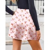 Zeagoo Womens Mini Skirts Elastic High Waisted Satin Silk A-Line Zipper Split Slit 2026 Party Skirt(Pink Floral)
