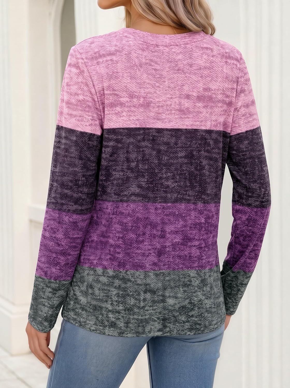 image:imageZeagoo Womens Tops Long Sleeve V Neck Tee Shirts Cute Dressy CasualPurple Jh695