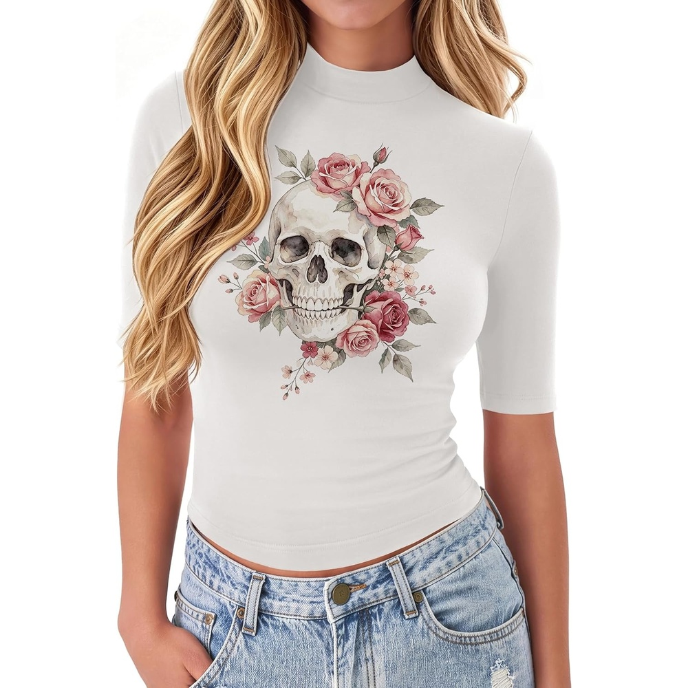 image:imageZeagoo Womens Tops Mock Neck Short Sleeve Slim Basic Summer Fall Basic TeeWs137