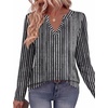 Zeagoo Womens Tops Long Sleeve V Neck Tee Shirts Cute Dressy Casual(Black Stripes Tz530)