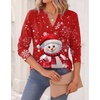Zeagoo Womens Tops Long Sleeve V Neck Tee Shirts Cute Dressy Casual(Red Snowman Sd508)