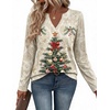 Zeagoo Womens Tops Long Sleeve V Neck Tee Shirts Cute Dressy Casual(Tree Apricot Sd505)