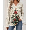 Zeagoo Womens Tops Long Sleeve V Neck Tee Shirts Cute Dressy Casual(Tree Apricot Sd505)
